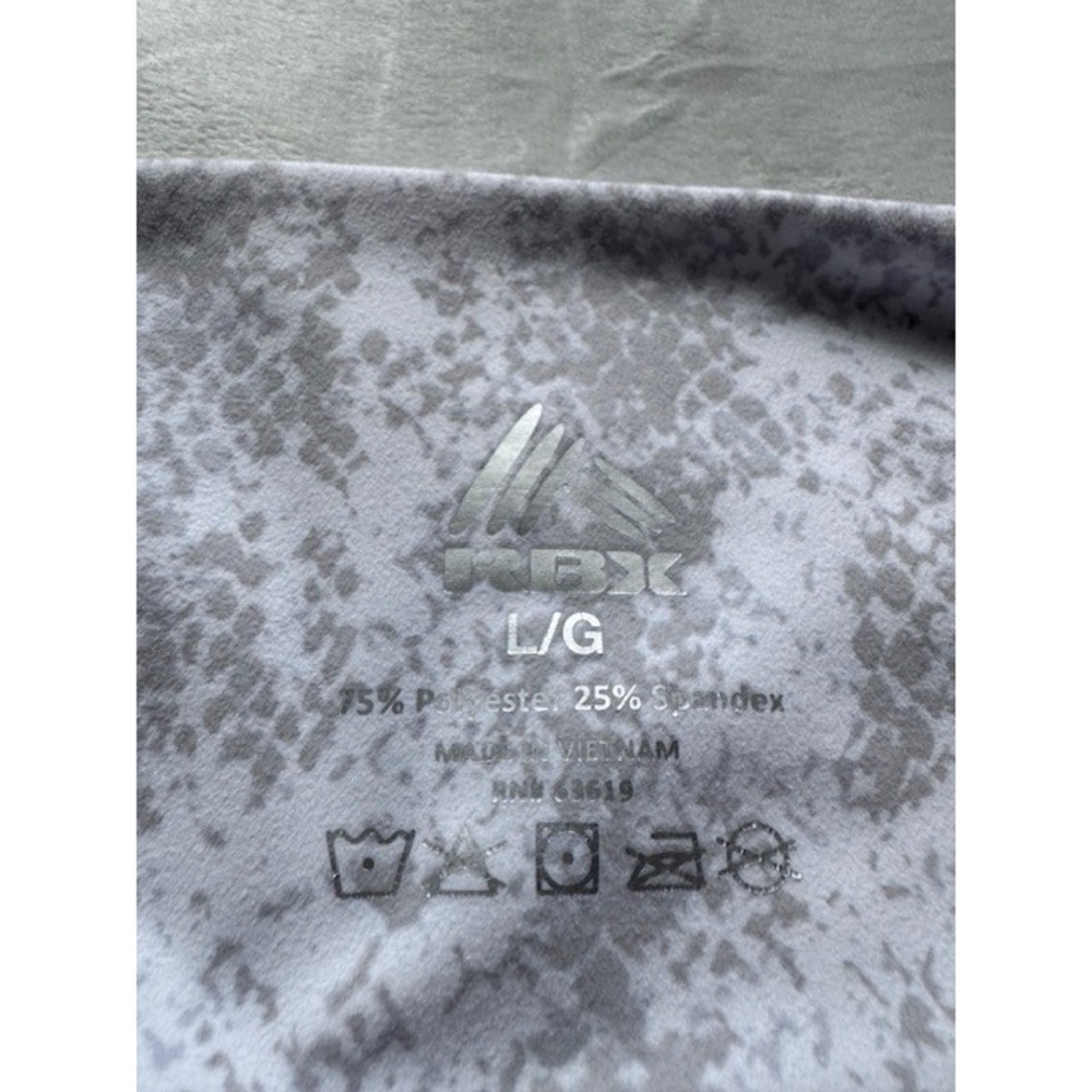 RBX Active Womens Snakeskin Print High Waist Flare Leggings with Pockets Grey L - Picture 3 of 5